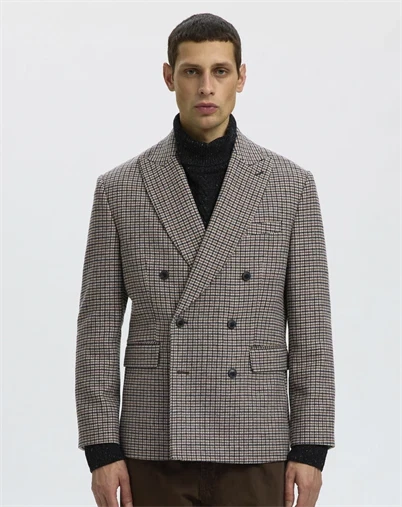 Selected - SLMMorris Wool Blend Dobbeltradet Blazer - Medium Gray